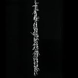 Christbaumschmuck, Eiszapfen aus klarem Glas mit hängenden Schnüren für saisonale festliche Dekoration und Hochzeitsatmosphäre (weiß)