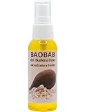 Burkina Faso reines Baobab-Öl (50 ml) für Gesicht und Körper, unraffiniert, kaltgepresst, Anti-Aging-Wirkung durch den hohen Gehalt an Vitamin E. Fair-Trade.