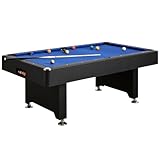 Winsport Billardtisch Blackstar, Pool Tischgrößen 5ft. inkl. komplettes Spielzubehör, Schwarzer Pool Billard Tisch, zuhause, Kinder & Jugendeinrichtungen, blaues Tuch, Spieplatte aus Werkstof