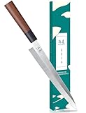 SHANGDAO Sashimi-Sushi-Messer 25 cm, japanisches Yanagiba-Messer zum Schneiden von Fischfiletierungen und -scheiben, hochwertiger deutscher Edelstahl und traditioneller Holzgriff, Geschenkbox