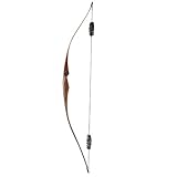 54 Zoll Traditioneller Langbogen 20-35lbs Handgemachter Recurve Bogen Holz Jagdbogen Reiterbogen für Schießübungen Erwachsene Rechte Hand (30 lbs)