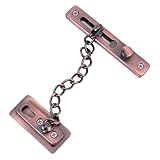 NUOBESTY Diebstahltürschraube sperren Schlösser hohe Türen verriegeln Schlüssel Türkettenschutz Kettenschloss Türkettenverschluss Sicherheitskette aus Edelstahl Zinklegierung rot