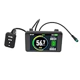 GYZOUKA Elektrisches Cycling -LCD -Panel -Bildschirm Elektrisches Fahrrad T8 LCD -Anzeige Farbenfrohe Bildschirm 24V 36V 48 V 52V 60V 72V Cycling Kilometerzähler Austausch
