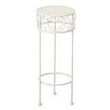 Meinposten Hoher Beistelltisch weiß Metall Telefontisch Pflanzentisch Blumenständer Tisch (Klein 20 x 50 cm)