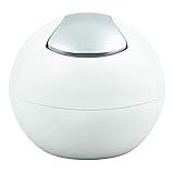 Spirella Kosmetikeimer 1 Liter Abfalleimer Schwingdeckeleimer Tischabfalleimer Bowl Weiß matt, Kunststoff, White Mat