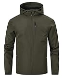 Huayuzh Wasserdichte Outdoor-Jacken für Herren, armee-grün, S