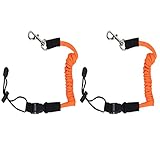 Qaziuy 2 Stück Kajak Paddel Leine,Elastische Kajak Kanu Paddel Leine Sicherungsleine Kajak Paddel Seil mit Karabinerhaken, Kajak Zubehör für Kajak Kanusport Bootfahren Surfen