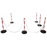 6 Stück 85cm Warnkegel Set, Rot/weiß, Verkehrsleitkegel, Markierungshütchen, Pylonen, Absperrpfosten