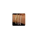 YADOCA 3 Stück Armreif Gold Armband Damen Gold Armband, 14K Gold Edelstahl Armreifen Gold Tennisarmband Damen, Silber Armreif Damen, Valentinstag für Sie Frauen