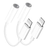 [Apple MFi-Zertifiziert] 2 Pack Adapter iPhone Kopfhörer, Lightning auf 3,5‑mm-Kopfhöreranschluss Adapter Aux Audio KlinkeAdapter für iPhone 14/13/12/11/11 Pro/XR/X/XS/8/8Plus