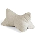 mokebo Lesekissen aus weichen Bouclé-Stoff 'Der Leseknochen', ergonomisches Nackenkissen aus gemütliches Teddystoff, Flexible Stütze für Bücher, E-Books oder Tablets oder als Sofakissen in Natur Beige