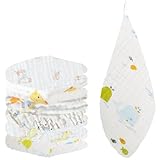 JYNVO 6 Stück Moltontücher, Burp Cloth Baby, Weiche Spucktücher, Saugstark Mulltücher 50X25 cm Für Jungen Mädchen, Spucktücher Baby Mädchen, Zufälliger Stil