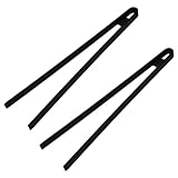 Volumoon 2stk Küchenzange Kochzange Silikon, 29cm Lebensmittelzange Silikon, Grillzange Silikon Schwarz, Kochpinzette Set, Küchenzange, Pinzettenzange Küche zum Kochen Grillen Bbq & Backen