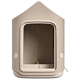 Elho Cosy Bird Feeder 18cm - Vogelfutterhaus und Vogeltränke - 100% Recyceltem Plastik - L17.6 x B18 x H23 cm - Beige/Pilzbeige