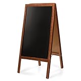 Kreidetafel Aufsteller aus Holz 60x120 cm – Kundenstopper beidseitig – Großer klappbarer Werbeaufsteller mit Tafel – Ideal für Gastronomie, Läden & Veranstaltungen