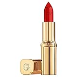 L'Oréal Paris Pflegender Lippenstift mit Satin Finish, Argan-Öl und Vitamin E, Color Riche Satin, Nr. 297 Red Passion, 1 x 4,3 g