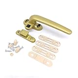 JCXIOC Fenstergriffe Langlebiger Flügelfenster-Radgriff mit Schloss, Aluminium, Home-Hotel-Schiebetür, Fenster-Hardware-Ersatzteile für Fenster & Terrassentür(Golden,Left)