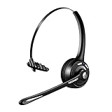 TECKNET Bluetooth Headset mit Mikrofon, kabelloses PC Headset Rauschunterdrückung und Freisprechen Chat Headset für Computer, Callcenter, Telefonkonferenzen, Super Leicht, Ultra Komfort