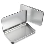 2 Stück Blechdose Metalldose Metallbox Klein Metallbox Süßigkeiten Leere Metallbehälter Metalldosen Mit Deckel Für Diy Verwenden Home Organizer Silber 18 × 11 × 1.5 Cm