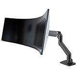 BEWISER Monitor Halterung für 34-49 Zoll 1 Monitor Ultrabreite Curved Monitore und Neue 57 Zoll,Höhenverstellbar mit Neigungen,Schwenken,Robuster Gasfeder von 5-20 kg VESA 75x75/100x100 Schwarz