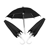 FRCOLOR 3 Stück Teiliges Miniatur Puppenhaus Regenschirm Schwarze Mini Puppenschirme Leichte Faltbare Doll House Accessoires für Jungen und Mädchen Dekorative Miniaturmodelle