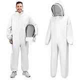 QWORK® XL Imkeranzug, Bienen Schutzkleidung, Imkerjacke mit Schleier, für Professionelle Bienenbisse Verhindern