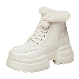 Stiefeletten Damen Mit Absatz Chelsea Boots Damen Wildleder Kurzschaft-Boots-Stiefel Warm Gefüttert Winterboots Klobig High Heels Stiefel Ankleboots Mit Seitlichem Reißverschluss