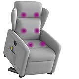 Juroupi Massagesessel mit Aufstehhilfe Massagesessel Sessel Mit Aufstehhilfe Massage Sessel Massagestuhl Wolkengrau Stoff - 3303153