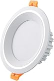 SSDDLZEQ Beleuchtung Robustes weißes Aluminium-Einbau-Downlight, ultraschlankes, rundes, bündig montiertes Spotlight, hohe Helligkeit, LED-Panel-Deckenleuchten(Warm Light,7W)