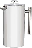 Rosenstein & Söhne Kaffeebereiter: French-Press, 1,5 Liter, doppelwandig, Edelstahl, Vakuum-Isolierung (French Press 1 5 l Thermo, Frenchpress, Kaffeemaschine)