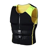 Schwimmhilfe mit Verstellbarem Sicherheitsgurt Rettungsweste für Schwimmen Surfen Kajak Wassersport(Schwarz,L)