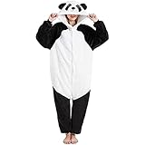 LATH.PIN Pyjamas Jumpsuit Panda Unisex Erwachsene Tier Onesie Cosplay Halloween Karneval Kostüme Damen Schlafanzug Tierkostüme Winter