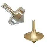 Tomedeks 1 Stück Kreisel Metall, Edelstahl-Metallkreisel, 2.7 * 2Cm Schleuderzeit Über 5 Minuten, Tötungszeit Unterhaltung Dekompressions, Gyroskop-Spielzeug, Mit Aufbewahrungstasche (Silber)