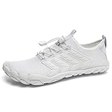 IceUnicorn Barfuss Schuhe Damen Walkingschuhe Barfußschuhe Herren Anfänger Bequeme Atmungsaktiv Gesunde (15#Weiß, 39EU)
