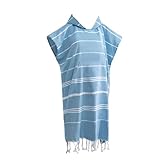 Woedpez Bademantel Mikrofaser Poncho Handtuch mit Kapuze, leicht, für Strand, Schwimmen, Surfen, schnell trocknend und stark saugfähig, schnell trocknendes Handtuch