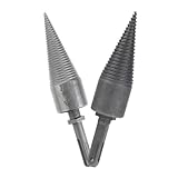 FONDOTIN 2 Stück Spaltkegel für Brennholzbohrer holzspaltbohrer Holzspalter Werkzeug Holzmetallbohrer Brennholzspalter-Bohrer Brennholzbohrer Holzspalter Hochgeschwindigkeitsstahl Grey