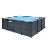 Intex - 26396GN - Rechteckiges Pool-Set, Graphit (L) 4,00 x (B) 3,00 x (H) 1,24 m