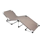 Haushalt International Dreibeinliege, Sonnenliege XXL Taupe, Gartenliege für Terrasse oder Pool