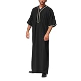 RUMAOZIA Muslimische Kleider Herren Gebetskleidung für Männer Muslim Kaftan Mittlerer Osten Saudi-arabische Roben Türkisch Kleider Abaya Herren Kleider Lange Islamische Thobe Kaftan