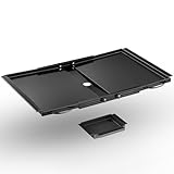 Mutool Ersatz-Fettschale, Grill-Tropfschale mit Auffangwanne für 4/5-Brenner-Gasgrill, verstellbare Fettschale für Gasgrill (61 cm - 78,7 cm), Schwarz
