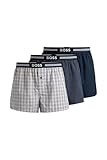 BOSS Herren 3p Woven Boxershort, Hellbeige, M EU