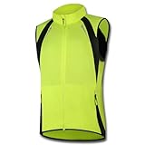 ARMAAN Fahrradweste für Herren und Damen schnelltrocknend atmungsaktiv Laufweste reflektierend gut sichtbar ärmellose Jacke wasserdicht Winddicht Fahrradanzüge mit Taschen für Mountain-MTB,Green-L