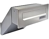 Mauerdurchwurf Briefkasten Edelstahl V2A / Silber Einbaubriefkasten