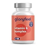 Vitamin B Komplex - 200 vegane Tabletten (7 Monate) - Alle 8 B-Vitamine in 1 Tablette - B1, B2, B3, B5, B6, B7, B9, B12 - Laborgeprüft & ohne unerwünschte Zusätze in Deutschland hergestellt