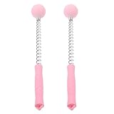 Homoyoyo 2 Stück Handmassagegerät mit Feder Golfball Muskelhammer für Tiefengewebsmassage Rosa für Nacken Rücken Schulter Mobiles Massagegerät