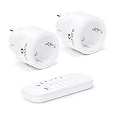 sonero Funk-Steckdosen Set 2300 Watt | 1x Fernbedienung, 2x Steckdose für den Innenbereich, 30m Reichweite, kompaktes Design, weiß