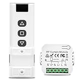 Funk Rolladensteuerung Nachrüstset, Funk Schalter für Rollläden, Jalousien & Markisen, mit RF Fernbedienung & Empfänger Modul, Funkreichweite bis 100m