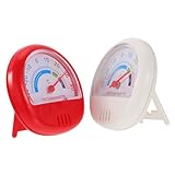 MOTHNUR 2 Stück Teiliges Thermometer für Gefrierschrank und Kühlschrank Tragbares Präzises Temperaturmessgerät mit Klarem Glatter Oberfläche für Innen und Außenbereiche Weiß und Rot