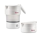 Girmi BL03 Zusammenklappbarer Reise-Wasserkocher, Silikonkrug, 0,6 Liter Fassungsvermögen, 600 W, Platzsparend, BPA-frei, Abnehmbares Kabel, Weiß