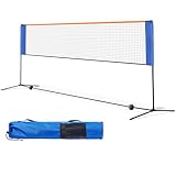 Badmintonnetz, faltbares Nylonnetz, höhenverstellbarer 90 bis 160 cm und Tragetasche, für Erwachsene und Kinder, Ideales Sportnetz für Tennis, Badminton oder Volleyball (4m)